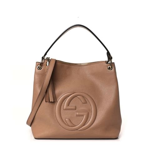 gucci soho camelia|GUCCI Pebbled Calfskin Large Soho Hobo Camelia.